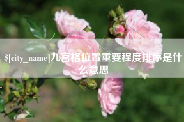 呼伦贝尔九宫格位置重要程度排序是什么意思