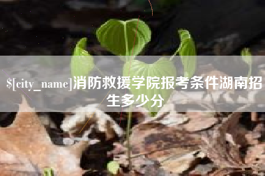 呼伦贝尔消防救援学院报考条件湖南招生多少分