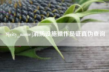 呼伦贝尔消防设施操作员证真伪查询