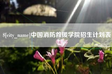 呼伦贝尔中国消防救援学院招生计划表